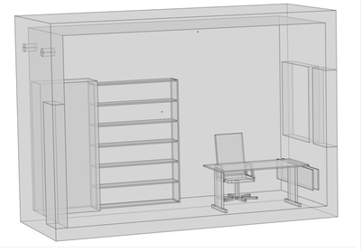 Space heating and ventilation simulation for an office room