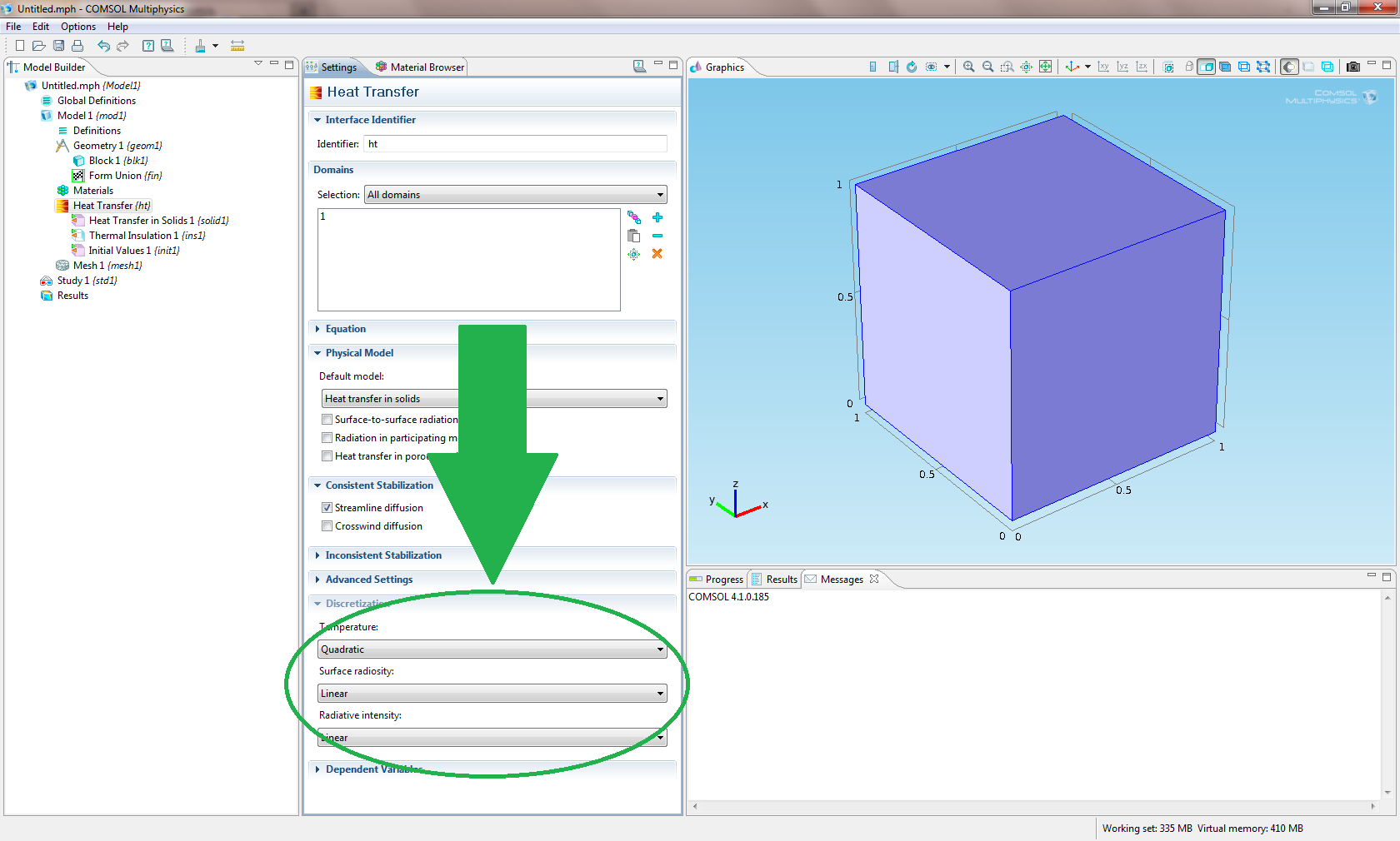 discretization comsol 5.3