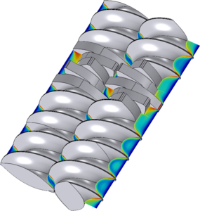 Numerical Simulation of Mixing with Intermeshing Rotors
