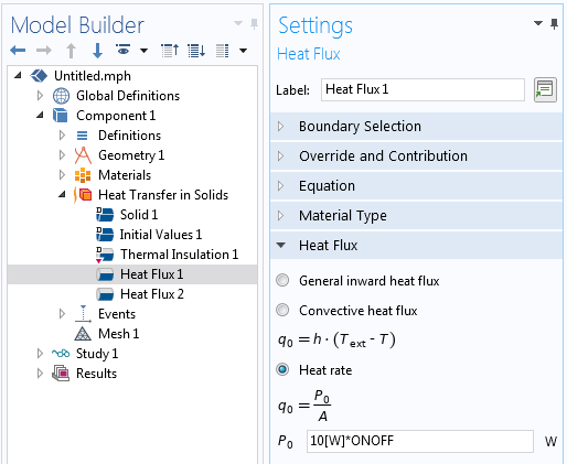 Modifying a heat load